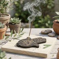 Incense stand "Hand of Fatima" Khamsa (12.6x 9.5x 0.8 cm)