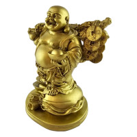 Хотей с тыквой горлянкой  и монетами и чашей богатства (17.5х13х9,5 см)