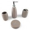 Ceramic bathroom set, beige (25x23.5x 8 cm)