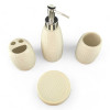 Ceramic bathroom set, milky (25x23.5x 8 cm)