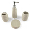 Ceramic bathroom set, milky (25x23.5x 8 cm)