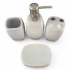 Ceramic bathroom set, white (24X 21.5x 6.5 cm)