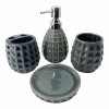 Bathroom set ceramic, gray (28.5x22.5x9 cm)