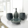 Bathroom set ceramic, gray (28.5x22.5x9 cm)