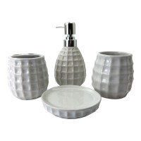 Ceramic bathroom set, white (28.5x22.5x9 cm)