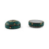 Metal box with turquoise (h-3.2; d-4.7 cm)