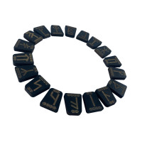 Runes "Slavic" dark, 18 runes (2.9×2.4×0.7 cm), solid wood