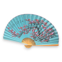 Wall fan "Sakura on a blue background" fabric (122x6x211 cm)
