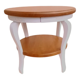 Кофейный,журнальный столик "Молочный прованс"(d-530mm,h-480mm).