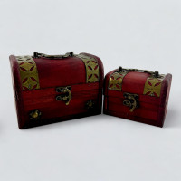 Скриньки дерево (набір 2 шт) (15х11х12,3/11,7х8,5х8 см)