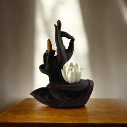 Incense stand Back Flow "Lotus Mudra" (20.5x17.5x7.3 cm)