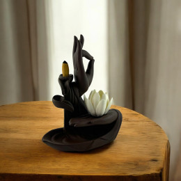 Incense stand Back Flow "Lotus Mudra" (20.5x17.5x7.3 cm)