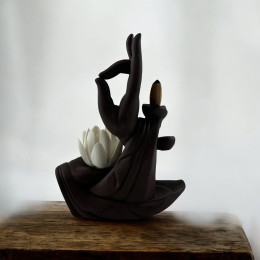 Incense stand Back Flow "Lotus Mudra" (20.5x17.5x7.3 cm)