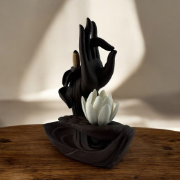 Incense stand Back Flow "Lotus Mudra" (20.5x17.5x7.3 cm)