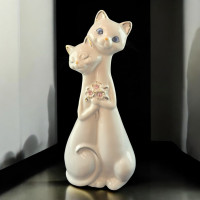 Cats pair porcelain (17.5x7.7x5 cm)