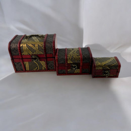 Set of 3 chests (12.9x17.7x13.2 cm 8.8x13.9x9.3 cm 6.4x9.9x6.8 cm)
