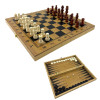 Game set: backgammon, chess, checkers (33.5 x 33.5 x 2.3 cm)