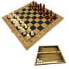 Game set: backgammon, chess, checkers (38.7 x 38.7 x 2.3 cm)