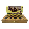 Game set: backgammon, chess, checkers (38.7 x 38.7 x 2.3 cm)