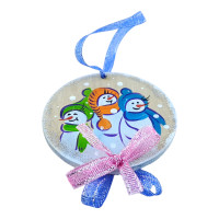 Christmas tree pendant "Winter friends" (70x10mm)