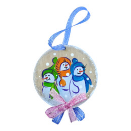 Christmas tree pendant "Winter friends" (70x10mm)