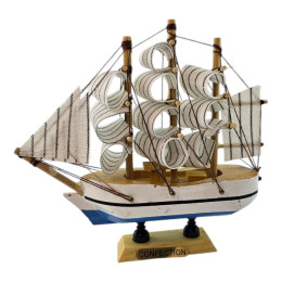 Model of a sailboat on a stand "Blue Breeze" (14x12.5x3.3 cm)