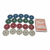 Poker chips (20 pieces) with cards