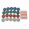 Poker chips (20 pieces) with cards