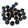Runes "Scandinavian" round, dark, 25 runes (d-3.1 cm, h-0.7 cm) with a bag, solid wood