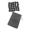 Runes "Scandinavian" round, dark, 25 runes (d-3.1 cm, h-0.7 cm) with a bag, solid wood