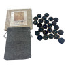 Runes "Scandinavian" round, dark, 25 runes (d-3.1 cm, h-0.7 cm) with a bag, solid wood
