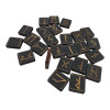 Runes made of alder, dark with ornament (31*27*7mm), covered with enamel.
