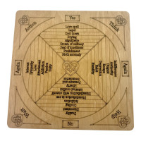 Table for working with the pendulum "Love magic", in English, light (26×26×0.8 cm)