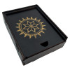 Box for runes and amulets "Alatyr" (14x10.5x4cm), wooden, covered with dark enamel.