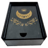Box for Wiccan runes and Tarot cards "Box of Providence" (16x12x7cm), wooden covered with dark