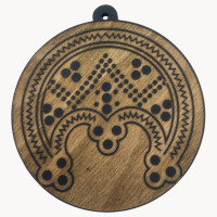 Amulet "Lunnitsa", dark (d-9 cm) wood.