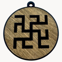 Amulet "Odolen Grass", dark (d-9 cm) wood.