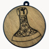 Amulet "Perun's Axe", dark (d-9 cm) wood