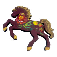 Магніт "Підкова з конячкою на щастя" (7х8х0,4 см) ручний розпис.