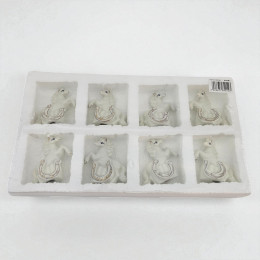Horse with a horseshoe (set of porcelain mini-figurines, 8 pcs) (7 × 7.5 × 3 cm)