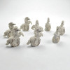 Horse with a horseshoe (set of porcelain mini-figurines, 8 pcs) (7 × 7.5 × 3 cm)