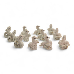 Horses, mix of 4 types (set of porcelain mini-figurines, 12 pcs)