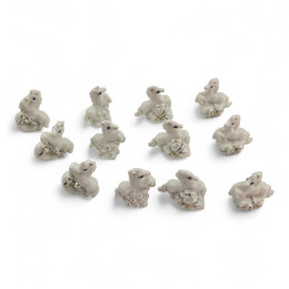 Horses, mix of 4 types (set of porcelain mini-figurines, 12 pcs)