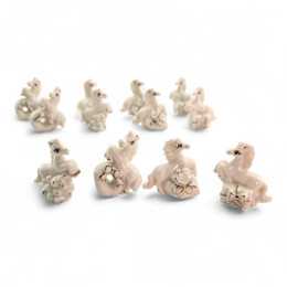 Horses, mix of 4 types (set of porcelain mini-figurines, 12 pcs)