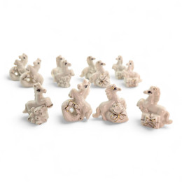 Horses, mix of 4 types (set of porcelain mini-figurines, 12 pcs)