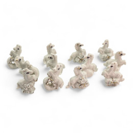 Horses, mix of 4 types (set of porcelain mini-figurines, 12 pcs)