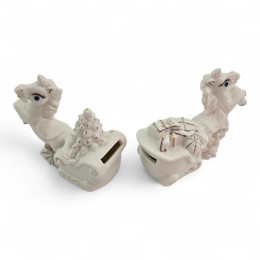 Кінь з санями, святковий декор (набір порцелянових скарбничок, 2 види)