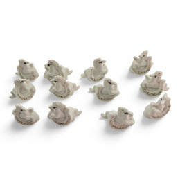 Коні з підковами (набір фарфорових міні-статуеток, 12 шт)