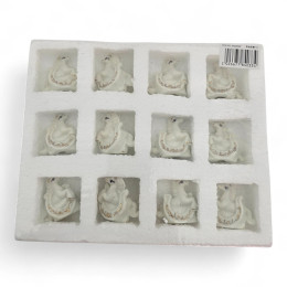 Коні з підковами (набір фарфорових міні-статуеток, 12 шт)