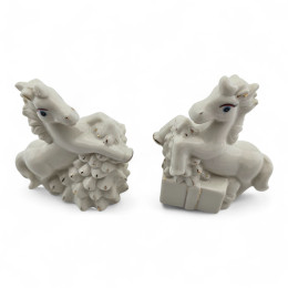 Horse with Christmas tree and gifts (set of porcelain piggy banks, 2 types)